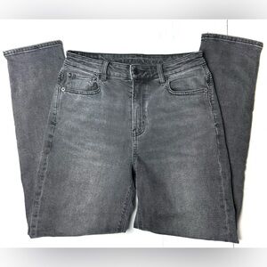 American Eagle Womens 4 Regular Mom Jeans‎ Stretch Black Pockets High-Rise